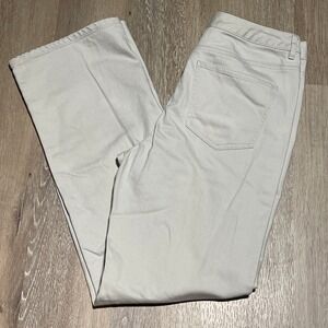 Talbots Stretch Womens Straight Leg Beige 5 Pocket Jeans Pants Size 8 Casual EUC